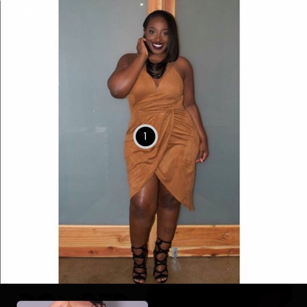 Fawn faux suede dress